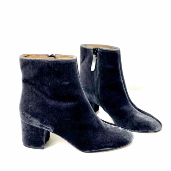 J. CREW Hadley Blue Velvet Ankle Boots - Picture 2 of 11